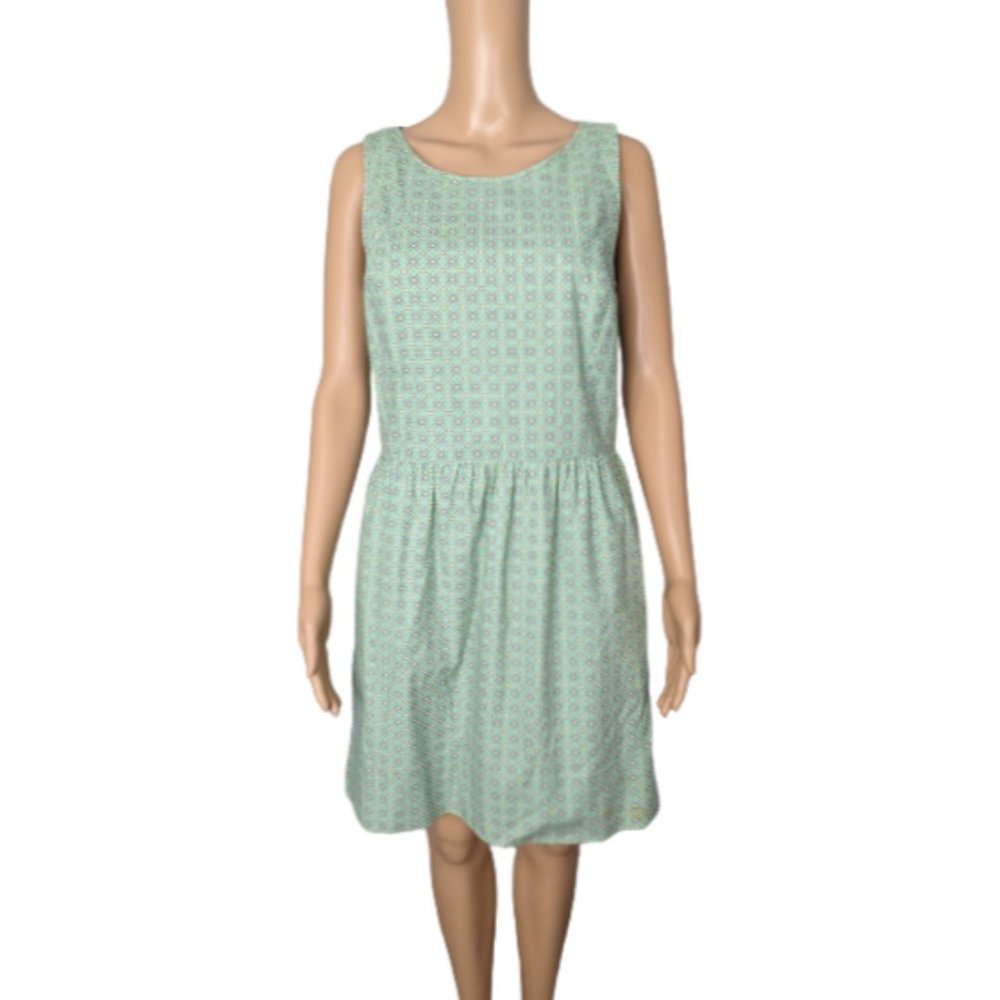 Brooks Brothers Green Geometric Print Sleeveless Dress 10